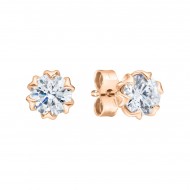Dahlia Diamond Solitaire Stud Earrings