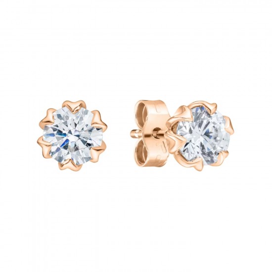 Dahlia Diamond Solitaire Stud Earrings