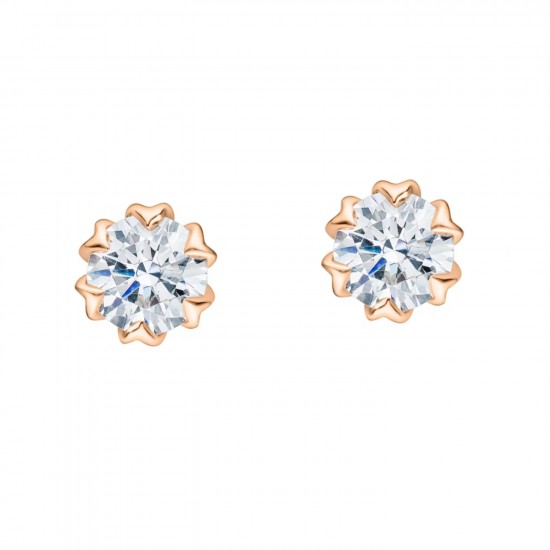 Dahlia Diamond Solitaire Stud Earrings