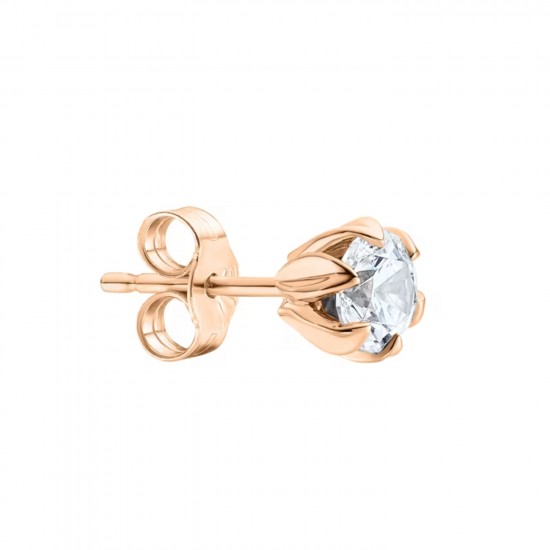 Dahlia Diamond Solitaire Stud Earrings