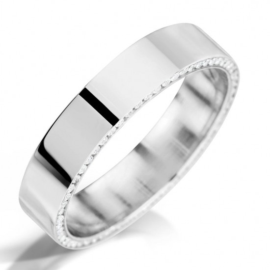 Side Set Round Diamond Wedding Rings