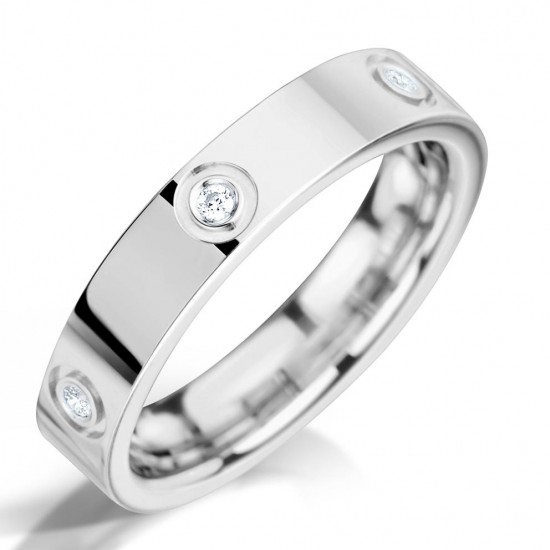 Rubover Set Diamond Wedding Rings