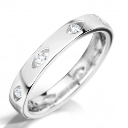 Rubover Set Diamond Wedding Rings