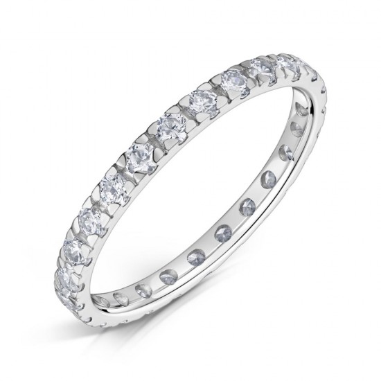 Box Claw Set Round Diamond Wedding Rings