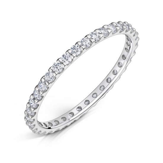 Claw Set Round Diamond Wedding Rings