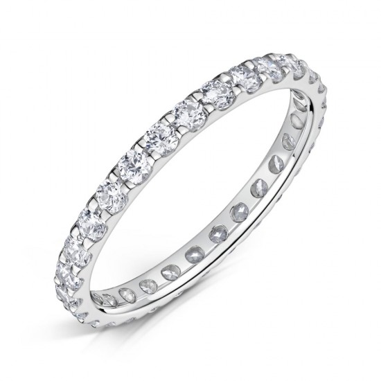 Claw Set Round Diamond Wedding Rings