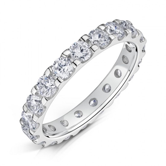 Claw Set Round Diamond Wedding Rings