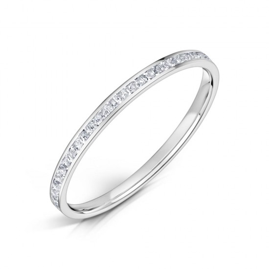 Channel Set Princess Diamond Wedding Rings