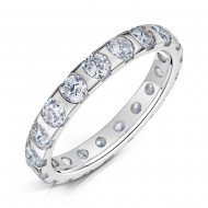Semi Rubover Set Diamond Wedding Rings