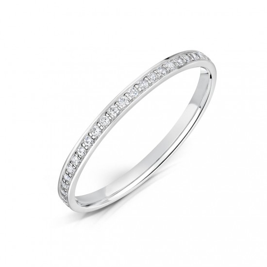 Grain Set Round Diamond Wedding Rings