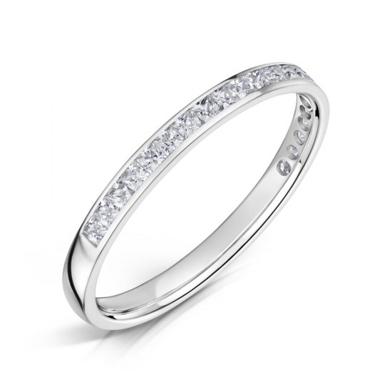 Channel Set Princess Diamond Wedding Rings