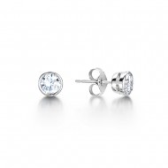 Cirque Rubover Round Diamond Solitaire Stud Earrings