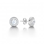 Celeste Round Diamond Vintage Cluster Stud Earrings