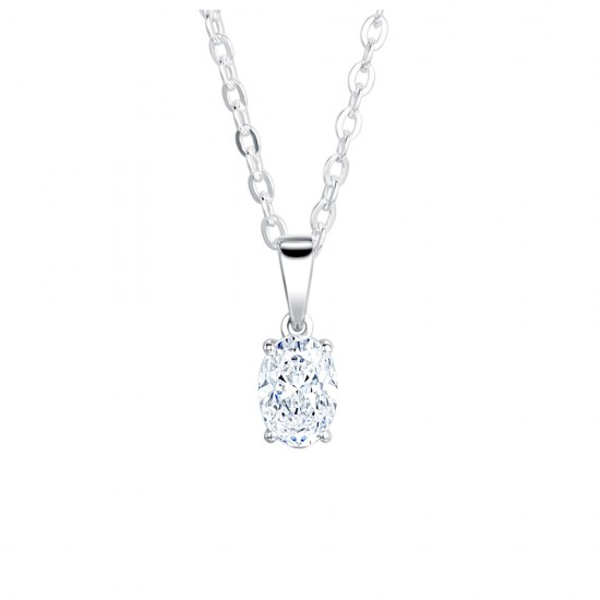 Oval Brilliant Shaped Diamond Solitaire Pendant