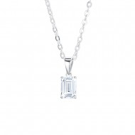 Zara Emerald Cut Diamond Solitaire Pendant