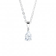 Pear Brilliant Shaped Diamond Solitaire Pendant