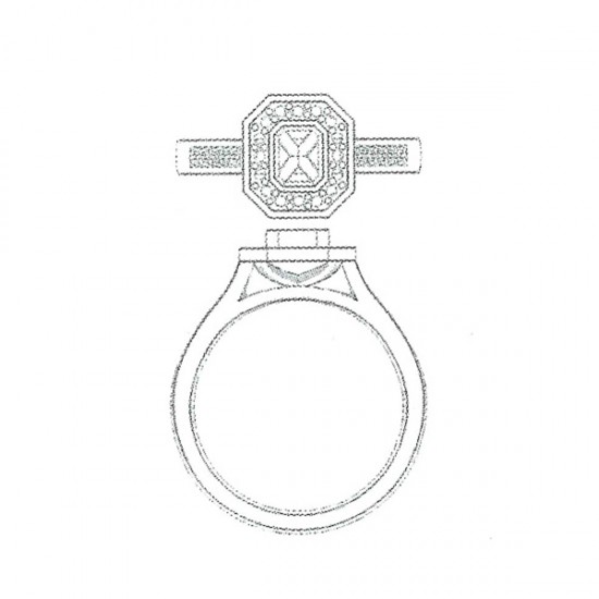 Emerald Celeste Halo Engagement Ring