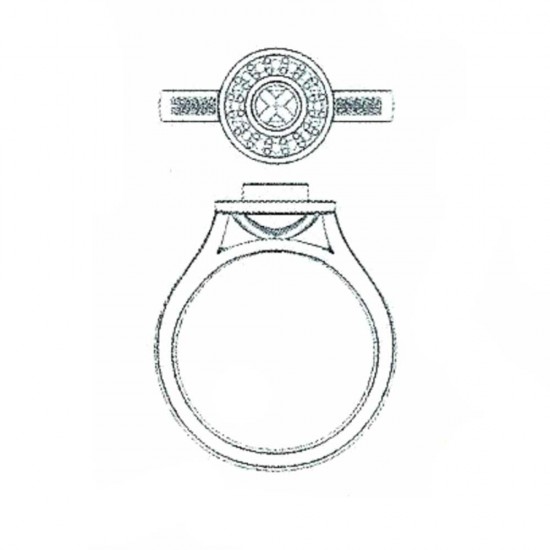 Celeste Diamond Halo Engagement Ring