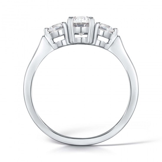 Oval & Round Brilliant Diamond Ring