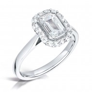 Emerald Halo Engagement Ring