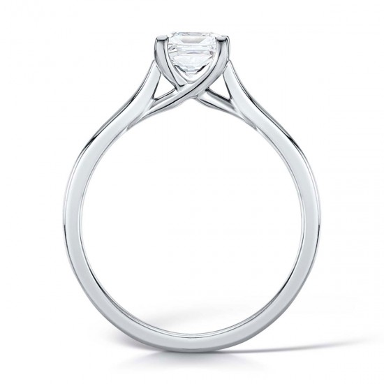 Lucida Wide Band Cushion Cut Solitaire Engagement Ring