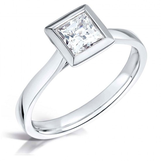 0.90ct. Princess Cut Diamond Ring with Diamond Set Shoulders from Colin  Campbell & Co Online