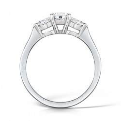 Round & Pear Brilliant Diamond Ring