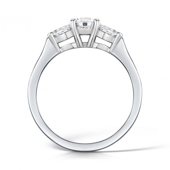 Round & Pear Brilliant Diamond Ring