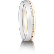 Bi-Colour Diamond Set Wedding Rings
