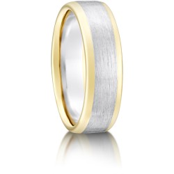 Bi-Colour Bevelled Wedding Rings