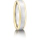 Bi-Colour Bevelled Wedding Rings