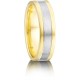 Bi-Colour Bevelled Wedding Rings