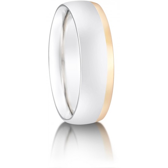 Bi-Colour Off-Set Wedding Rings