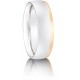 Bi-Colour Off-Set Wedding Rings