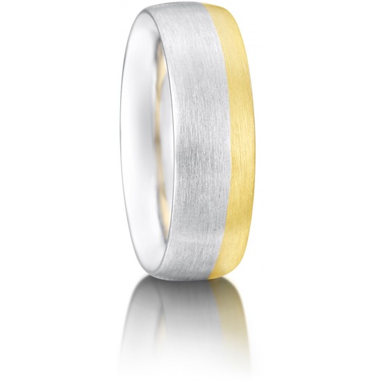 Bi-Colour Off-Set Wedding Rings