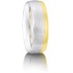 Bi-Colour Off-Set Wedding Rings